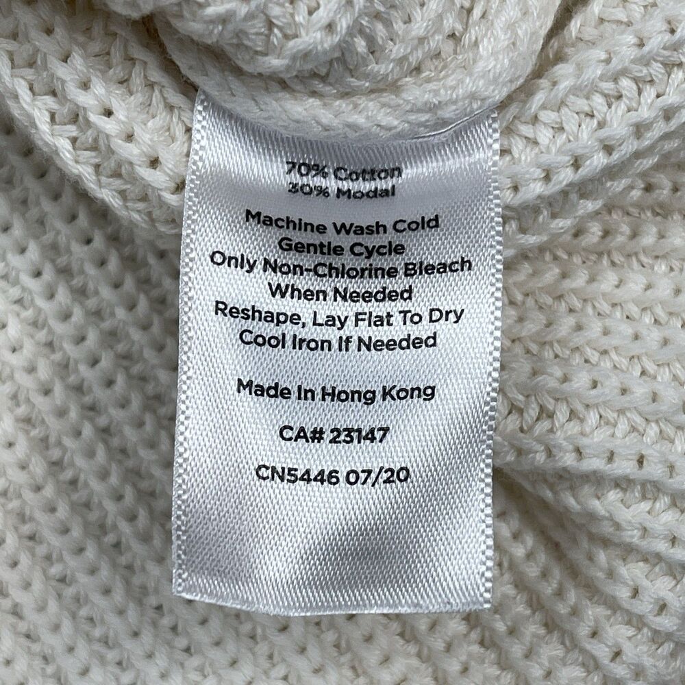 Talbots Sweater Womens Size Petite XL Ivory Cream Cowl Neck Cotton Modal - Picture 8 of 8